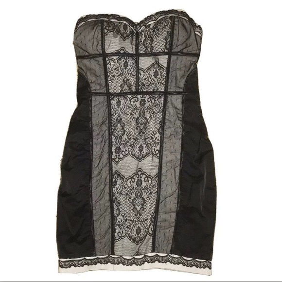 ⚜️ Costa Blanca black lace strapless bustier dress - Picture 3 of 9
